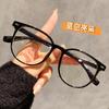 12848 gafas redondas de alta calidad para chica estudiante, anti-luz azul, montura blanca para gafas de miopía, combinan con todo
