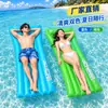 Balsa inflable de PVC personalizada de fábrica para adultos con almohada, balsa flotante de agua, disponible en dos colores: azul y verde