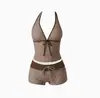 Traje de baño de dos piezas para mujer, estilo bikini, con lunares multicolores y amarre, sexy, de venta caliente en Europa y América, transfronterizo, 2027