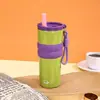Novo copo térmico de aço inoxidável 316 para exportação, copo de gelo de grande capacidade, copo portátil para atividades ao ar livre com alça e canudo, copo de café