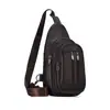 Bolsa de Peito Casual para Corrida Bolsa Transversal Masculina Couro Bovino Camada Superior Bolsa Masculina Couro Genuíno Leve Grande Capacidade Bolsa de Peito Masculina