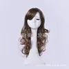 Comércio Exterior Europeu e Americano Peruca Moda Feminina Gradiente Loiro Cabelo Longo Cacheado peruca cosplay Preto Gradual Vinho Tinto perucas