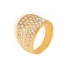 Moda europea y americana retro adornos de mano micro incrustados con diamante completo cóncavo acero de titanio chapado en oro real de 18k lujo ligero anillo de dedo para comida al por mayor