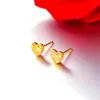 Pendientes de Aleación de Cobre Chapados en Oro de 24K con Forma de Corazón Tallado, Pequeños Pendientes Exquisitos, Hechos a Medida, Comercio Exterior Transfronterizo Europeo y Americano Xuping