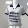 Diseño a la Moda, Elegante Suéter de Punto con Cuello Polo, Camiseta de Manga Corta para Mujer, Sensación de Alta Gama, Fábrica Transfronteriza de Comercio Exterior