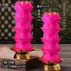 Vela de torre de loto auspiciosa multicapa Vela de deseos de Guanyin sin humo inodora Año Nuevo hogar color Lámpara de adoración a Buda