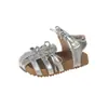 Sandalias de Diadema Tejida Estilo Mori para Niñas 2026 Nuevo Verano Zapatos de Princesa Huecos con Lazo para Niña Pequeña Zapatos de Playa