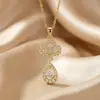 Colar Teardrop Cravejado de Zircônia Cobre Tendência para Mulheres, Corrente de Clavícula Versátil de Luxo Leve de Nicho Não Desbota