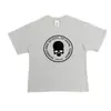 F Brother Número Nove 04S Estampa de Caveira Estampa Y2K Camiseta de Manga Curta para Homens e Mulheres Escuro Europeu e Americano Top Camiseta