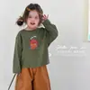 Lemon Tree Niñas Otoño Nuevo Estilo Niños Mori-kei Estampado de Dibujos Animados Suelto Camiseta de Algodón Superior Capa Base Ropa de Otoño Camiseta