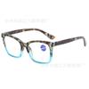 Gafas de lectura de moda transfronterizas con patillas de resorte anti-luz azul para mujer, gafas de lectura cuadradas, cómodas gafas de lectura HD