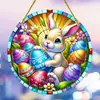 Letrero Decorativo de Huevo de Pascua con Diseño de Conejo para Jardín, Patio, Atrapasoles, Adorno Acrílico para Colgar en Interiores