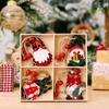 Novo Produto Transfronteiriço Caixa de Madeira de Natal com 4 Compartimentos Pingente de Madeira Idoso Sem Rosto Pingente para Pendurar na Árvore de Natal Suprimentos para Feriados