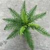 Helecho Verde Biónico 15 Hojas Persas de Tacto Natural Hoja de Helecho Grande Pared de Fondo Ventana Planta Verde en Maceta Pared de Plantas Verdes