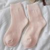 Calcetines de Felpa para Mujer en Otoño e Invierno, Forrados de Polar y Engrosados Resistentes al Frío de Media Pantorrilla para Calidez en Casa y Calcetines para el Piso Anti-Pilling Calcetines de Color Sólido para Mujer