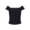 Camiseta Feminina de Verão com Renda Emendada de Um Ombro Só Desejo Ardente Puro Camisa de Cintura Fina com Ombro Caído Mais Fácil de Combinar Top Curto