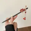 Grampo de cabelo de flor de magnólia, grampo de cabelo de estilo antigo, acessório de cabelo Hanfu, acessório de cabelo de cheongsam para mulheres, grampo de metal com pérola e franja, grampo de cabelo de jade