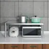 Prateleira de Armazenamento de Cozinha em Aço Inoxidável Prateleira Divisória de Mesa Prateleira Grossa de Camada Única para Fogão Prateleira para Forno Prateleira de Armazenamento para Micro-ondas