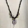 Collar de Cuerda Trenzada con Colgante de Estrella Estilo Maillard Retro Diseño Único de Nicho Cadena para Suéter Cadena para Clavícula Nueva de Otoño e Invierno
