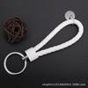 Chaveiro de Corda de Couro Preto Personalizado Corda Trançada Argola de Metal Corda de Couro para Chave de Carro Pequenos Presentes para Homens e Mulheres