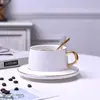 Conjunto de Xícara e Pires para Café de Cerâmica com Alça Dourada e Colher Xícara e Pires Criativos para Chá da Tarde Pequeno Presente de Luxo Xícara e Pires Verde Pavão