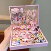 Set de Caja de Regalo de Accesorios para el Cabello de Alta Gama para Niños Accesorios para el Cabello de Niñas Joyero Lazo de Princesa para Niñas Exquisito Regalo de Cumpleaños