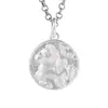 Ciervo Dorado Rey Plata Pura 999 Plata Lisa Grabado Pony Bolsa de la Suerte Colgante Redondo Joyería de Plata para Mujer Encanto Artístico Simple