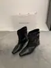 Fivela de Cinto Retrô Botas Martin para Mulheres, Novo Estilo Britânico Outono e Inverno, Salto Grosso, Botas de Cano Curto Quadradas Emagrecedoras