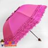 Sombrilla de Encaje Protección UV Sombrilla para Mujer Doble Uso Soleado y Lluvioso Sombrilla Plegable Linda Pegamento Negro para Estudiantes