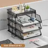 Organizador de Arquivos de Mesa de Escritório Prateleira de Armazenamento Classificação por Assunto Mesa de Estudante Livros Suporte Vertical de Livros Multicamadas