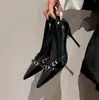 Impresionante Mujer Madura Tacones Altos Negros Zapatos Elegantes de Alta Calidad Cómodos Otoño 2026 Nuevo Francés Punta Fina Tacón de Aguja Zapatos de Salón