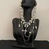 Collar con Colgante de Cuentas Multicapa con Acabado de Alta Gama, Artesanía Exquisita, Borlas Exageradas, Cadena Única para la Clavícula, Moderno