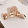Clip de tiburón de felpa con borlas y lazo para Otoño e Invierno, Accesorio grande para el cabello, Pinza para agarrar la parte posterior de la cabeza, Tarjeta para el cabello femenina, Tocado