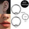 Titânio ASTM 20g Argola para Nariz Clipe Argola com Bola Argola BCR Argola Multifuncional para Nariz Brinco Argola Universal F136 Liga de Titânio Joias para Piercing