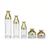 Set de Botellas de Vidrio Doradas para Cuidado de la Piel Empaque Cosmético Botellas para Esencia de Agua/Loción Frascos para Crema Facial/Ungüento Botellas para Set de Cuidado de la Piel