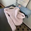Suéter de Tricô Rosa Vazado com Contas para Mulheres, Novo Design 2025, Estilo Coreano de Nicho para Outono Inicial