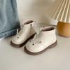 Botas Femininas Confortáveis Botas de Couro 2025 Primavera Nova Menina Pequena Sola Macia Versátil Botas Curtas Botas Estilosas de Princesa para Crianças