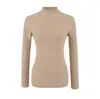 Suéter liso para mujer, nueva colección otoño/invierno 2026, top de punto elegante y moderno de manga larga con cuello medio alto, perfecto como capa interior