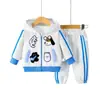 Conjunto de Dos Piezas Sudadera Bordada de Cachorro y Gatito para Bebé de Primavera y Otoño Ropa Deportiva Casual para Salidas de Bebé