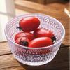 Tazón de vidrio de girasol estilo lujo ligero transparente tazón de postre tazón de golondrinas tazón para ensalada de frutas tazón de cristal de alto color tazón de polvo de hielo