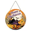 Colgante redondo de calabaza y gato negro de Halloween transfronterizo para decoración de ambiente de fiesta navideña, decoración de pared de entrada de sala de estar