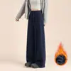 Calça Quente de Lã Acetato Levanta Bumbum para Mulheres Baixas Outono Inverno 2026 Quente Com Plus Veludo Emagrecedora Casual Calça Casual Emagrecedora