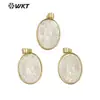 JP320 Nova Moda Estátua de Deusa Concha Oval com Pingente de Ouro Acessórios para Colar Pulseira