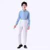 Trajes de Presentación Coral para Estudiantes de Secundaria y Primaria, Trajes para Recitación de Poesía con Bufanda Roja, Trajes para Concurso Coral de Niños y Niñas