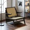 Nórdico Casual Ratán Canguro Chandigarh Puf Reclinable Individual Balcón Madera Maciza Sofá Silla