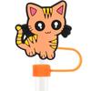 Tapón de pajita decorativo con forma de gato, de 10 mm, universal, reutilizable, de goma suave, a prueba de polvo, muy popular entre los consumidores.