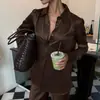 Conjunto de Ropa de Moda para Mujer Europeo y Americano 2026: Nuevo Estilo Cárdigan de Manga Larga con Cuello Solapa y Pantalones de Pierna Ancha Conjunto Casual de Dos Piezas