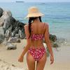 Maiô Coreano Feminino Triângulo Floral Dividido Biquíni Emagrecedor Visual Sexy Férias Ins Três Pontos Fonte Termal Maiô