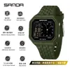 Reloj Multifuncional Sanda Ocio al Aire Libre Estudiante Luminoso Doble Hora Resistente al Agua Cronometraje Cuadrado Reloj Electrónico