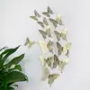 Adesivos de Parede Autoadesivos 3D Três-Dimensionais Borboleta Colorida Oca de Dez Cores DIY Parede de Fundo Decoração de Casa Adesivos LK12